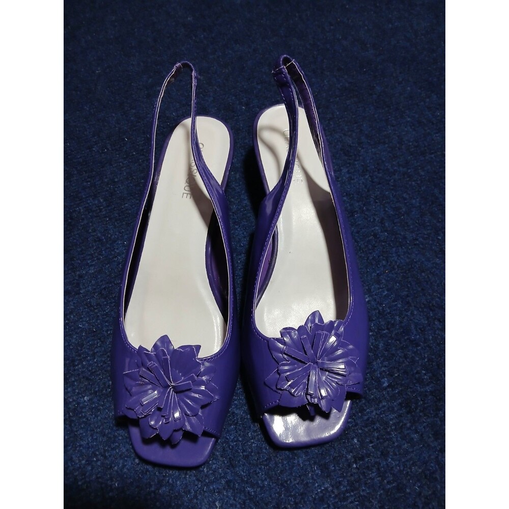 Classique Dark Purple Slingback  NWOB   10W